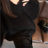 Lace Love Words High-Tight Water Velvet Set Sweet Lazy Hooded Knitwear