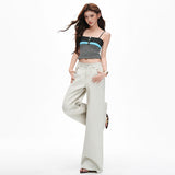 New Bag Cover Effortless Version Of The Old Money Fog Gray Straight Pants Loose Thin Jeans Trousers