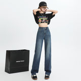 9892 Lyselle Ultra-Thin Soft Denim Narrow Version Of Small Straight-Tling High-Waisted Microbomb Jeans Women Spandex Summer Thin