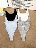 940# Spice Girls Pure Lust Wind U Collar One-Piece Vest Women Slimming Summer Bare Back One-Piece Chest Mat