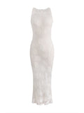 Rose ôÁ½­ÄÏ_Guigui Simulation Silk Silk Dress Elegant Boat Collar Sleeveless Dress New