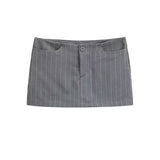 Hottie Low-Rise One-Buckle Striped Hip Skirt Spring And Summer New Self-Resistant Walk Short Skirt Mini Skirt