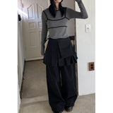 Spring And Summer Design Can Be Opened 100 Folding Skirt Lace With Two Sets Of Trousers Solid Color Loose Lace Slacks 3 Colors