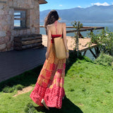 2025 Xinjiang Tourism National Wind Multi-Layered Impact Cloth Showing Thin Leg Pants Drag Trousers