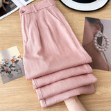 Tiansi Linen Broad Leg Pants Women Summer Thin 2026 New High-Waisted Cotton Trousers Trousers Straight Trousers