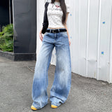 Vintage Wide-Legged Scissors Jeans Women's Summer 2025 Design Water Wash Loose Hanging Banana Pants