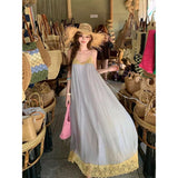 Blue Dress Summer Chiffon Temperament Gentle Wind Seaside Atmosphere With Loose Dress Island Skirt