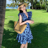 2025 French Niche Design Sense Small Zou Daisiness Flower Hollow Waist Thin Dress Woman