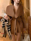 High Quality Double Smooth Wool Coat Temperament Wool Texture Coat