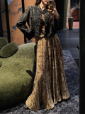[Wang Dye] National Wind Snow Neal 100 Folded Skirt Female A-Word Half-Dress Winter Long New Model