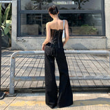 25 Years Of Spring And Summer New Elasticity Thin Feeling Slightly Loose Horn Knitted Casual Pants Women Black Trousers Snow Neil