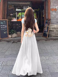 Pink Dress Women's Summer 2026 New Flowing Yarn Escromanry Porfish Vertery Long Summer Purple Dress