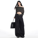 Autumn And Winter New Hairy Babes Casual Pants Women 2026 Retro High-Waist Loose Broad Leg Trousers