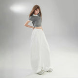 YC&2-Color Retro High-Rise Loose-Fitting Cived Trousers Tight Waist Wide Leg Trousers Pantyhose Panties Casual Trousers Women