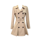 Qaqi Wind Coat Women Spring And Autumn Small Man Closes The Waist Collar Blazer Korean Version Of Casual Temperament Coat