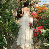 French Beauty Seaside Holiday Hanging Neck Hanging Dress Fairy Summer Birthday Engagement Evening Dress Beach Dress