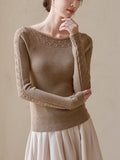 German Yangzi Yarn Spinning All Wool One-Word Crochet Crochet Blouse