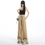 Exploding Broad-Legged Trousers T-Shirts With Belt Trousers And Lengthened