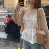 Blue éºéº/Antique White ˜ðÍñfale Lei Small Sling White Linen Sweet Vest Body