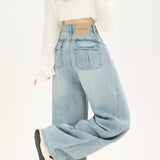 Blade Jeans Women's Spring And Autumn New Loose High-Waist Feeling Drag Trousers Lanky Trousers