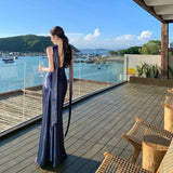 2025 French Temperament Sling Light Dress Dress Women's Small Day Evening Dress Hanging Neck Dress