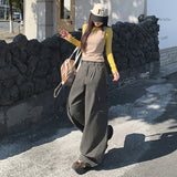 Tide Source 2026 Spring Jeans Women's Scissors Trousers Set Thin Multi-Pocket Broad-Legged Workwear Casual Pants