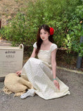 Broken Vest Sling Dress 2025 Spring And Summer New Popular Wear French Waist-Length Dress