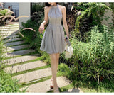 Desire Zurich Pure Desire Hanging Neck Ribbon Dress Women's Summer New Sleeveless Short Dress