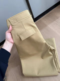 Carriage Color High-Waisted Straight-Legged Sleet Slack Women's Summer 2025 New Loose Thin Pear-Shaped Body Nine-Point Trousers
