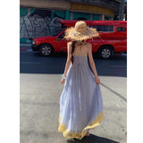 Blue Dress Summer Chiffon Temperament Gentle Wind Seaside Atmosphere With Loose Dress Island Skirt
