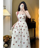 Micro Fat Mm French Fashion Sling Skirt Autumn Harvest Waist Seaside Fairy Dress