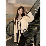 Small Fragrant Long-Sleeved Knitted Cardigan Coat Women's Autumn Design Sense Of Small Loose Thin Short Outer Coat