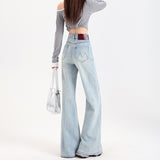 High-Rise Elastic Micro-Horn Jeans Women 2026 New Slimming Without Leg Thin Mop Horseshoe Pants