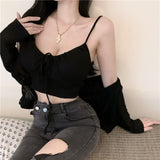 Small Strapping Thighs With Tying Hairs Sling Women's Summer Wear Design High-Waist Short Ins Super Fire Coat