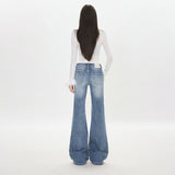 Micro-Tugging Cowboy Loose Trousers Trend Autumn And Winter New Daily Niche 2025 Retro Blue Mop