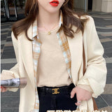 White Knitted Women's Spring And Autumn Bottoming Suit With A New Thin Top In The Early Autumn Of 2025 Autumn And Winter Sweater