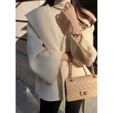 South Korea Dongdaemun Chic French Retro High-End Temperament With Small Hooded Loose Tying Coat