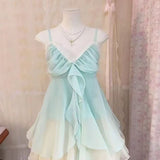 Sweet Temperament Two-Piece Suit Woman 2026 Summer New Tea Slings With Ponve Short Skirt Small Man Thin