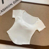 5020# People Cotton Short Sleeve Simple Style With Chest Pads Short-Sleeved Hottie Wearing Short-Sleeved T-Shirts Summer T-Shirts