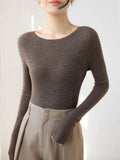 High-End Yangzi Yarn Seamless Wool Texture Repair Inside The Woman 2025 Winter Collar Folded Bottom Sweater Gray