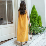 Looking For Yellow Tuxedo Sling Dress Women's Summer High-End Feeling Super Good Seaside Holiday Temperament Long Skirt