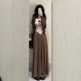 Three-Piece Women 2025 Summer New Pure-Want Hottie Sunscreen Long-Sleeved Sleeve Jacket Slings Wide Leg Pants