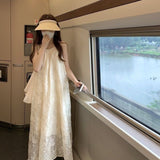 2025 New Sweet Chiffon Neck Dress Fairy Summer Seaside Holiday Dress Temperament High-Level Feeling Shoulders
