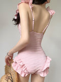 Wow 2026 New Triangle Conjoined Swimsuit Female Shade Thin Beach Resort Hot Spring Swimsuit Swimsuit