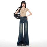 White High-Waisted Elastic Micro-Tipped Jeans Women In Spring 2026 New Non-Legged Thin Drag Trousers