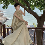 Seaside Holiday Dress 100 Folded Dress Dress High Atmosphere To Take Pictures Goddess Wearing Sexy Fairy Suit Dress