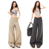 Vintage Striped Niche Design Loose Broad Leg Pants Loose Feeling Old Money Straight Thin Casual Suit Pants