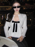 Gubao Girl's Knitted Open-Shirted Sling Suit Early Autumn Wearing A Short Coat Coat Women's Autumn