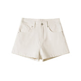 Four-Sided White Denim Shorts Women Summer 2026 New Small High-Waisted Elastic Light Thin A Word Hot Pants