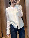 New Chinese Elegant High-End Temperament Apricot-Color Top Woman 2026 Early Spring Lady Bailing Age Reduction Style Thin Shirt